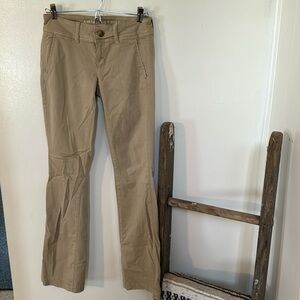 American Eagle Bootcut Khaki Jeans/Pants (Size 0 Regular)